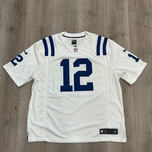 Nike NFL Indianapolis Colts Andrew Luck #12 jersey White Blue Size XXL 2XL B14